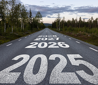 Road with 2025, 2026, 2027, and 2028 